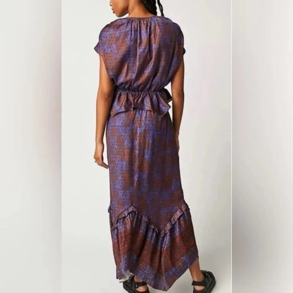021New Free People Dreambound Maxi Skirt Red/Blue NWOT Sizes XS & L - Picture 3 of 11
